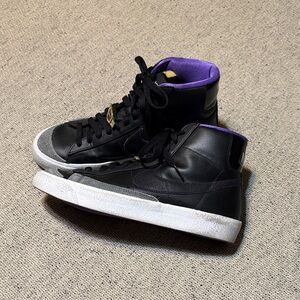 Nike Blazer Black and Purple High-Top Sneakers